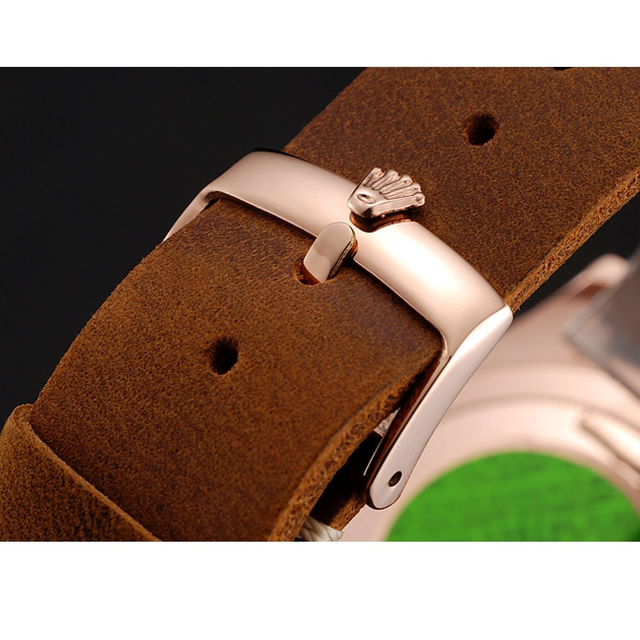 Aaa replica watch Dial 1453860 Bezel Rolex Leather Gold Brown Brown Black Case Yacht Rose Bracelet Master 0713